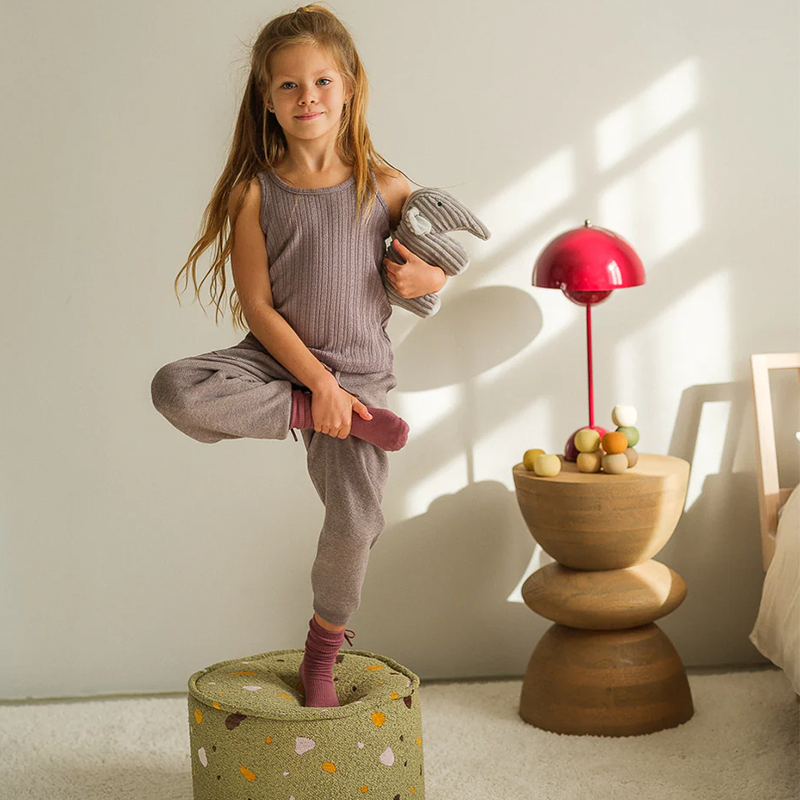 Wigiwama Pouffe 'Terrazzo' Moss