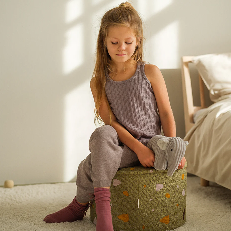 Wigiwama Pouffe 'Terrazzo' Moss