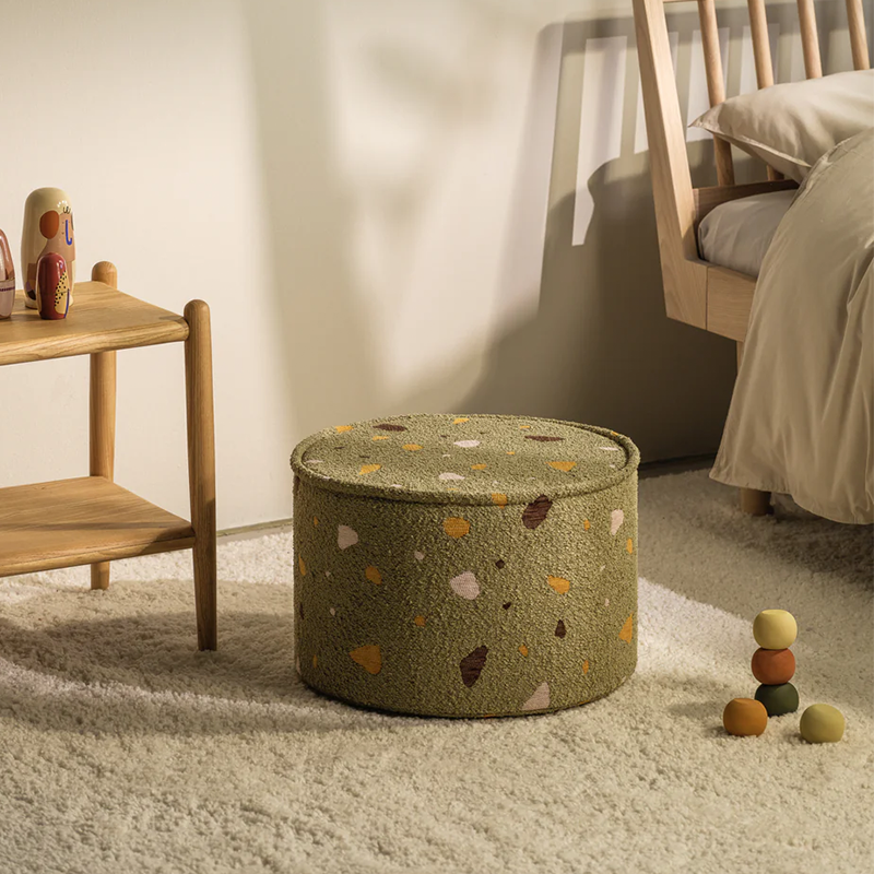 Wigiwama Pouffe 'Terrazzo' Moss
