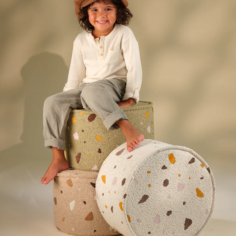 Wigiwama Pouffe 'Terrazzo' Moss