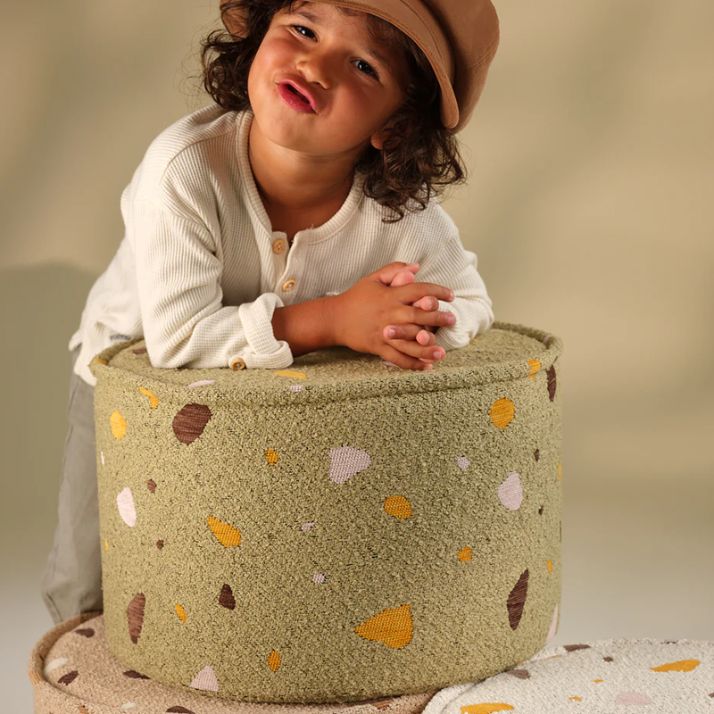 Wigiwama Pouffe 'Terrazzo' Moss
