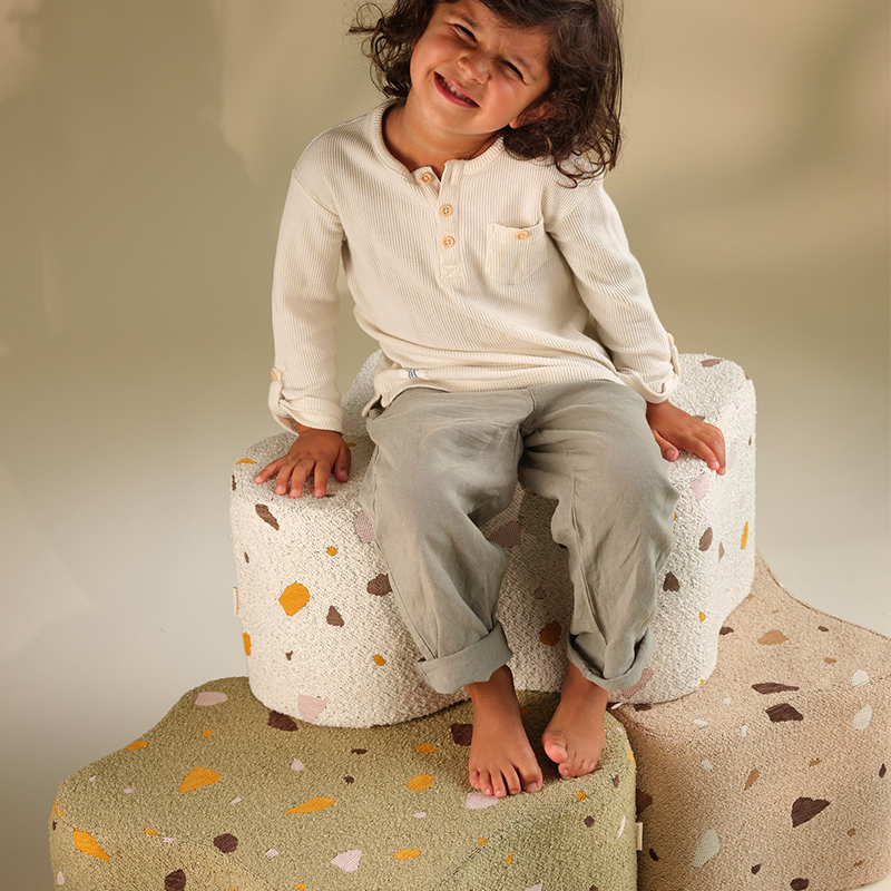 Wigiwama Pouf 'Terrazzo Cloud' Sable