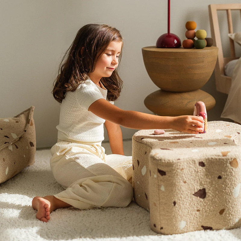 Wigiwama Pouf 'Terrazzo Cloud' Sable