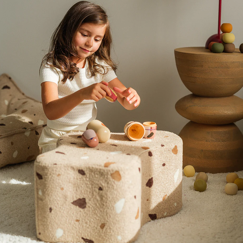 Wigiwama Pouf 'Terrazzo Cloud' Sable