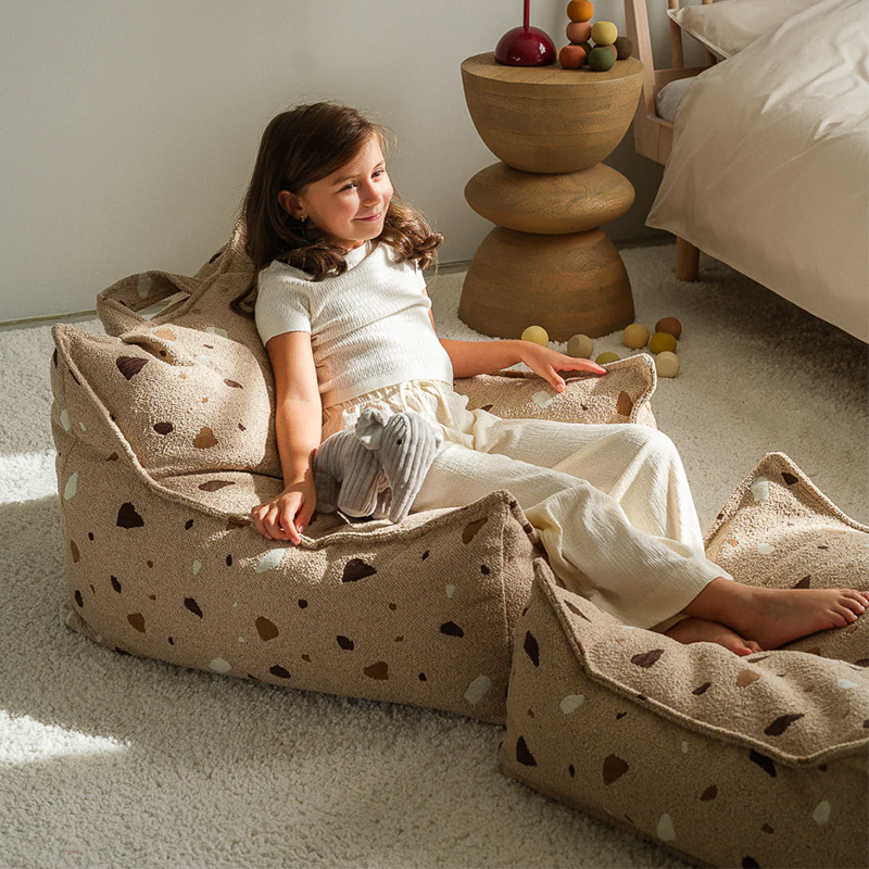 Wigiwama Pouf carré 'Terrazzo' sable