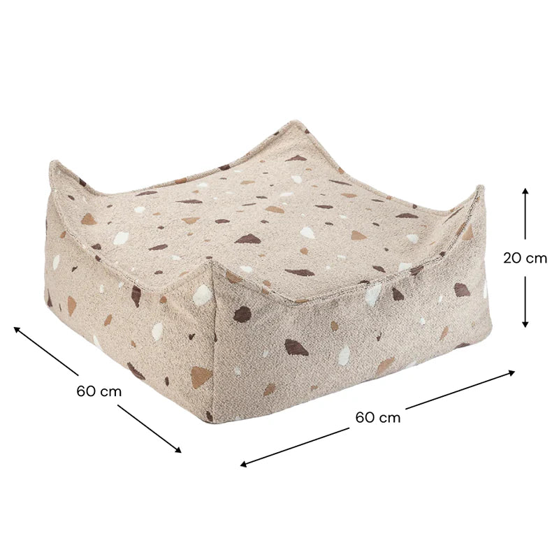 Wigiwama Pouf carré 'Terrazzo' sable
