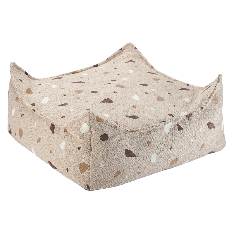 Wigiwama Pouf carré 'Terrazzo' sable
