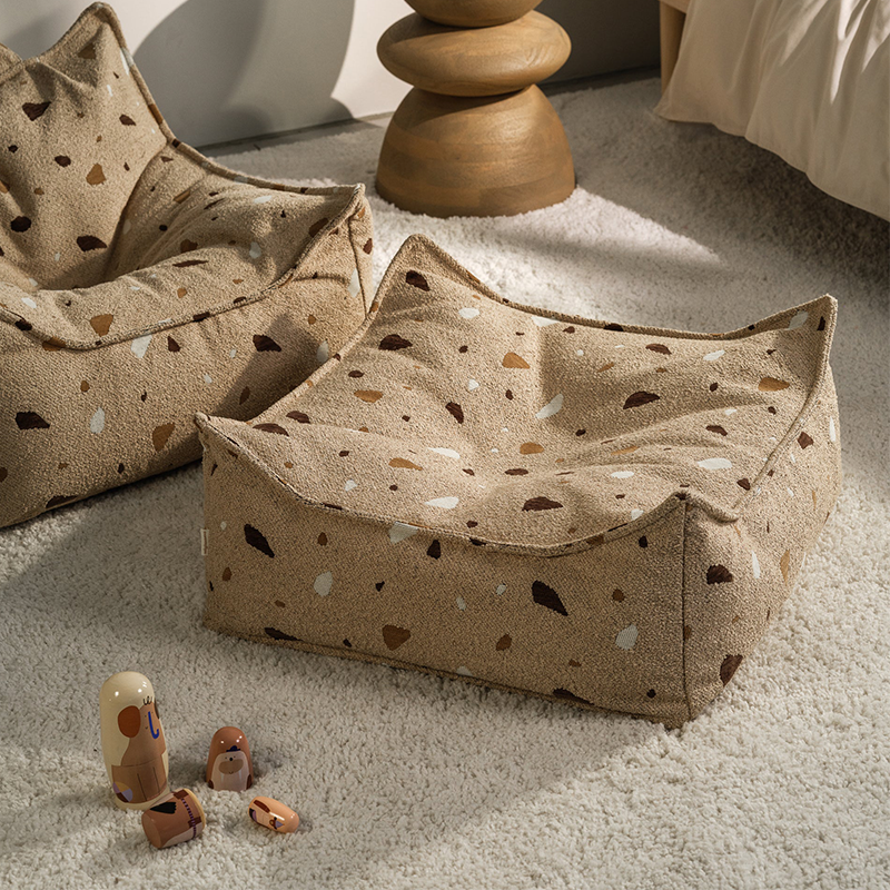 Wigiwama Pouf carré 'Terrazzo' sable