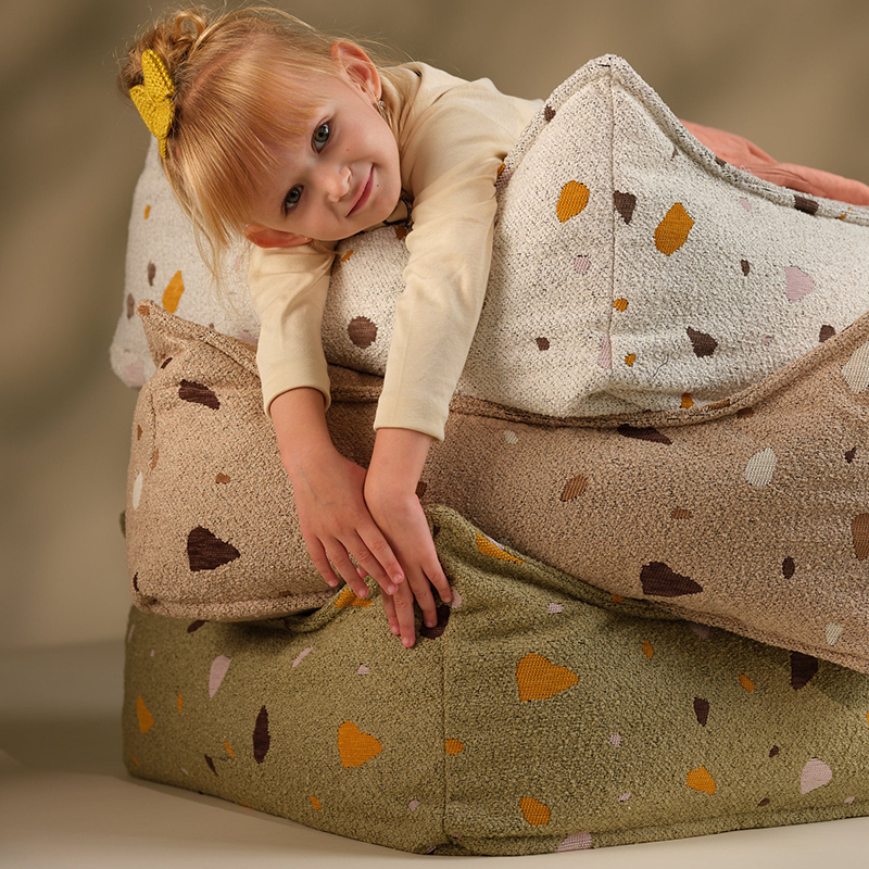 Wigiwama Pouf carré 'Terrazzo' sable