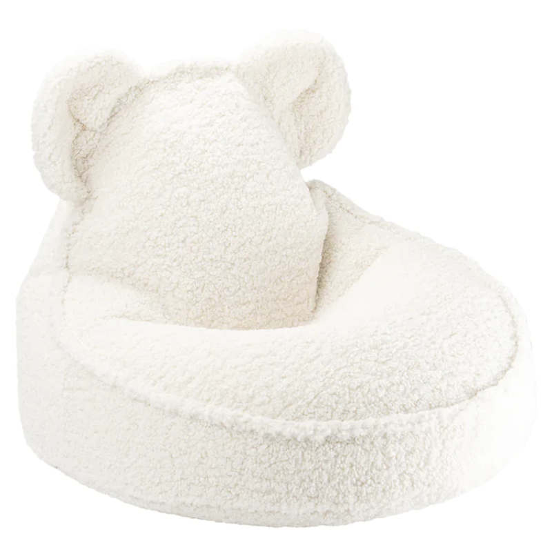 Kinder Sitzsack in creme-weissem Teddystoff von Wigiwama
