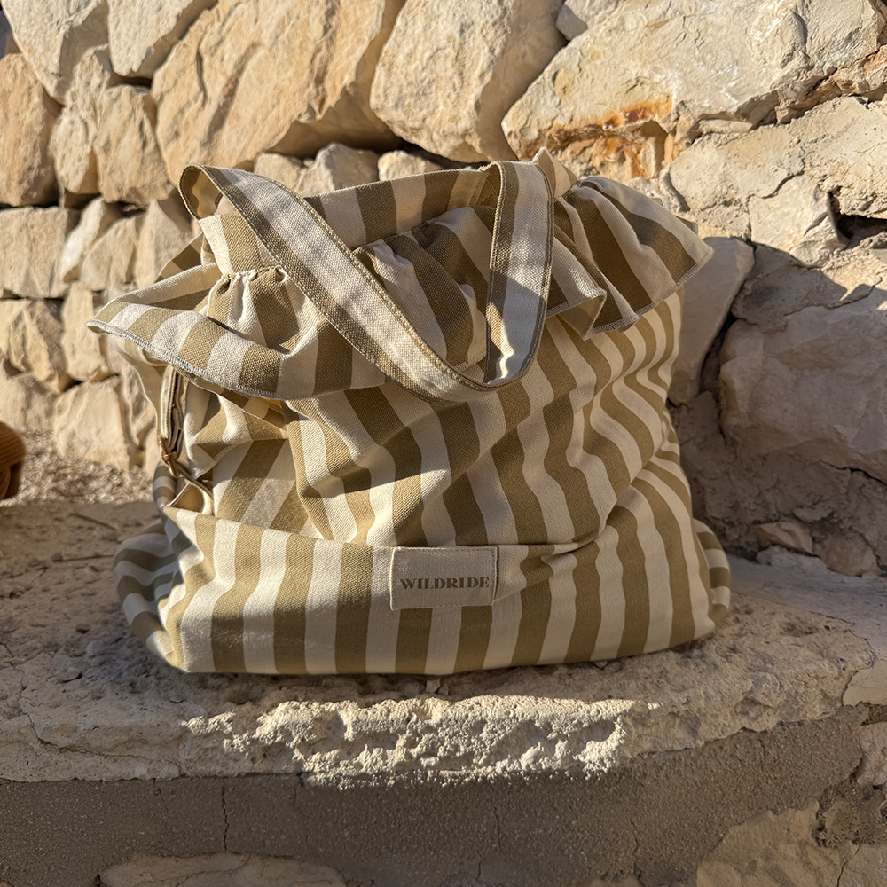 Wildride Mini Shoulder Bag 'Ruffle' Beige Stripe