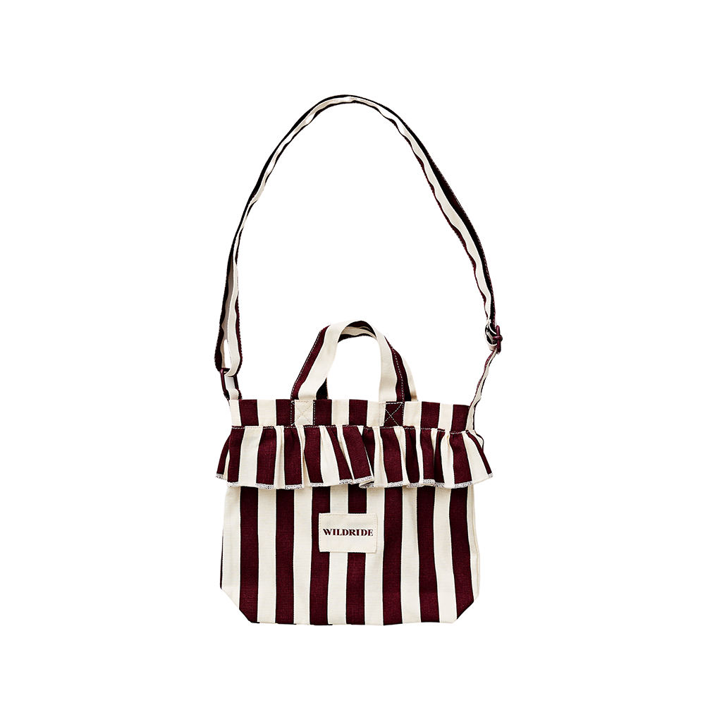 Wildride Mini Shoulder Bag 'Ruffle' Bordeaux Stripe