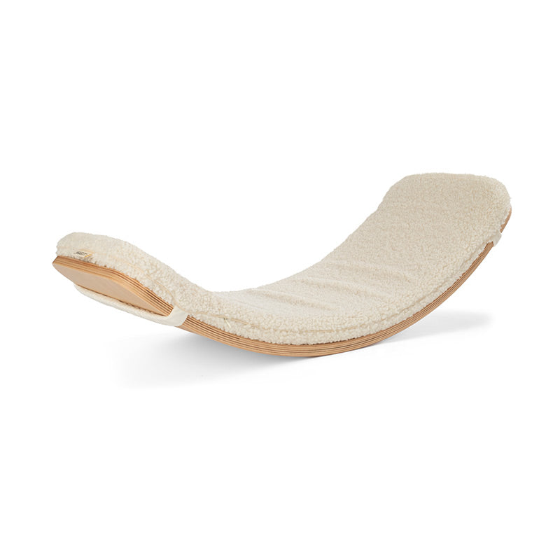 Wobbel – Matratzenauflage für Wobbel Board in weichem Teddy Stoff – Off White