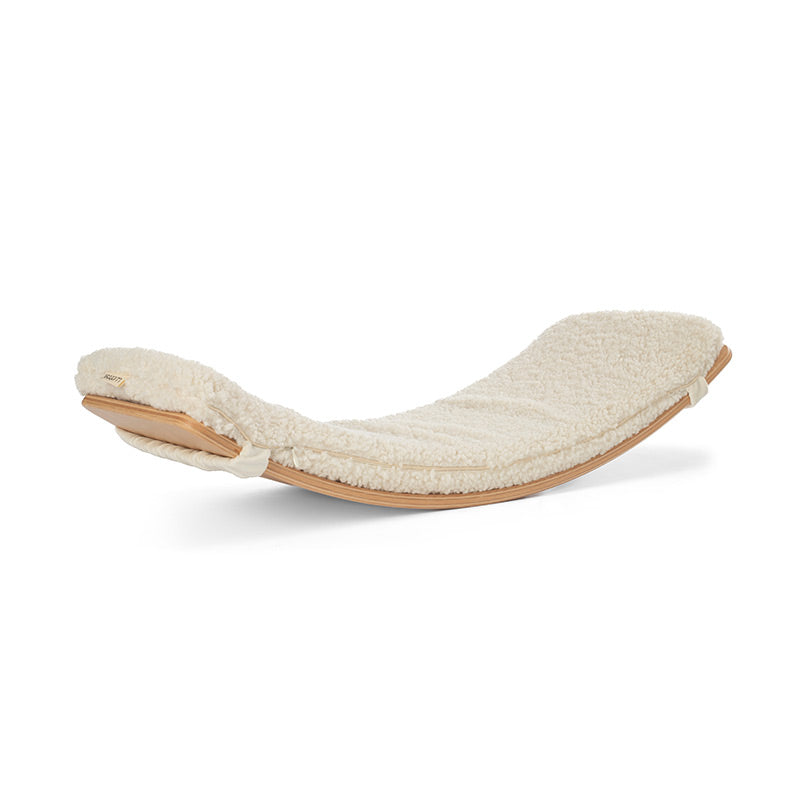 Wobbel – Matratzenauflage für Wobbel Board Starter in weichem Teddy Stoff – Off White