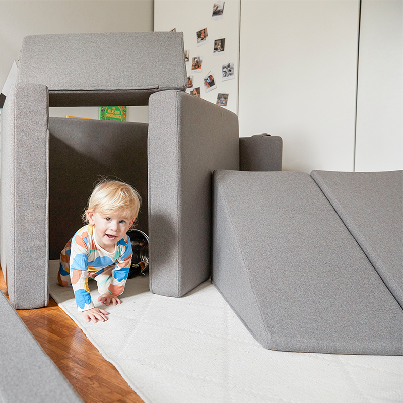 Wonderwuzz 2er-Set Rutschen in der Farbe Grauffelo zum Rutschen, Klettern und Bauen mit Kind das spielt.  