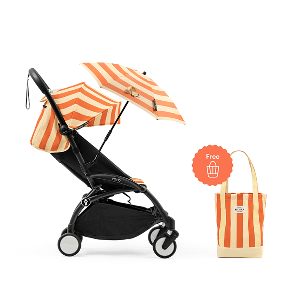 Stokke®  YOYO³ 6+ 'Riviera Collection' Summerkit mit Bezug, Sonnenschirm und Beach Bag Capri
