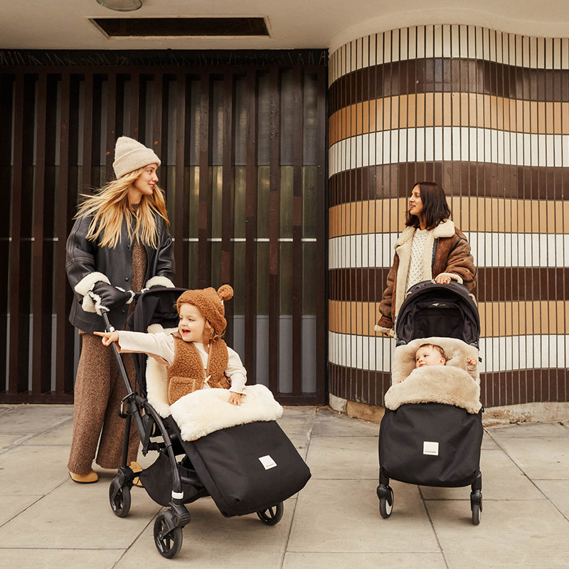 BINIBAMBA Schaffell Kinderwagen Fusssack Toast