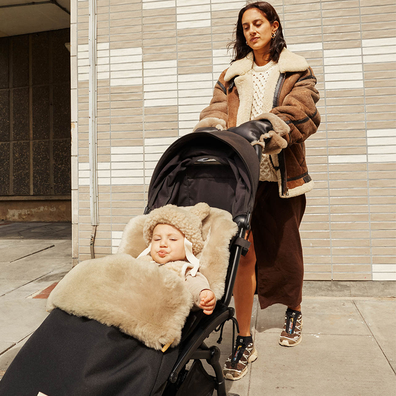 BINIBAMBA Schaffell Kinderwagen Fusssack Toast