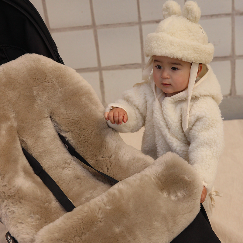BINIBAMBA Schaffell Kinderwagen Fusssack Toast