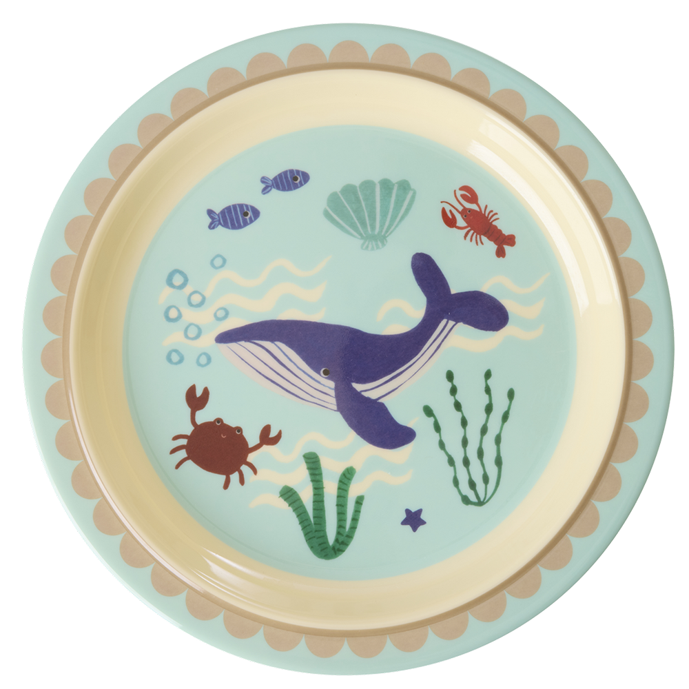 Rice  Melamin Kinderteller 'Ocean' Blue - Online MY SNOWFLAKE