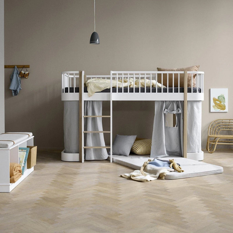 Oliver Furniture Kit de conversion lit simple/junior Wood Original en lit superposé mi-hauteur Blanc/Chêne