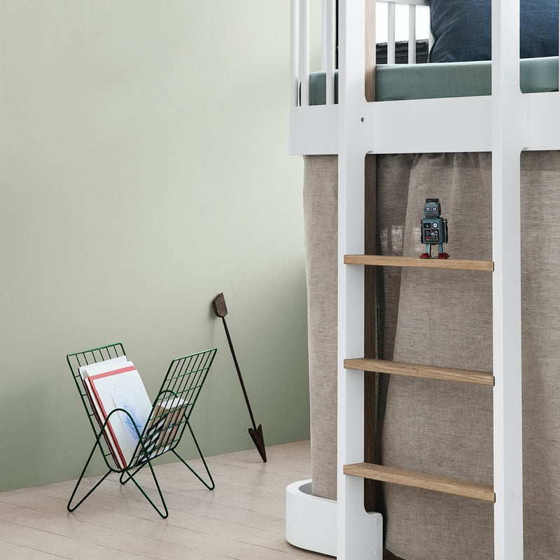 Oliver Furniture Kit de conversion lit simple/junior Wood Original en lit superposé mi-hauteur Blanc/Chêne