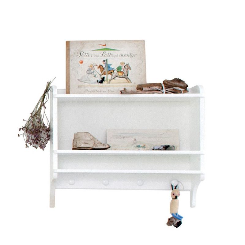Oliver Furniture <br/> Bücherregal mit Haken Seaside <br/> Weiss,Regale, Oliver Furniture - SNOWFLAKE kindermöbel concept store