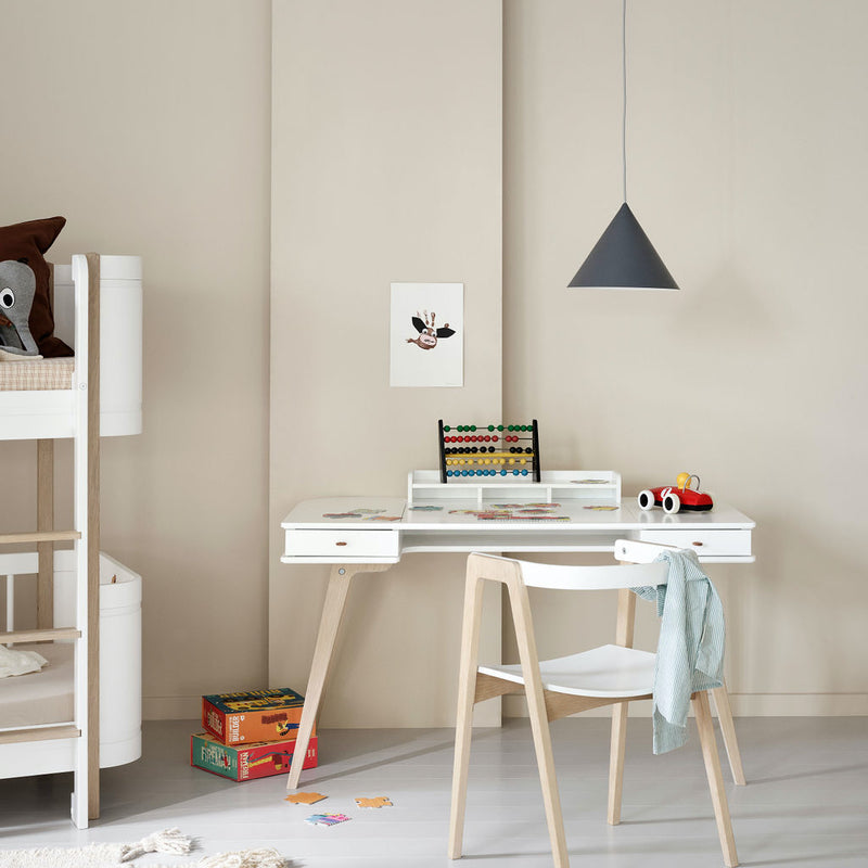 Oliver Furniture  Kinder Schreibtisch Wood 72,6 cm & Armlehnstuhl  Weiss/Eiche - Online MY SNOWFLAKE