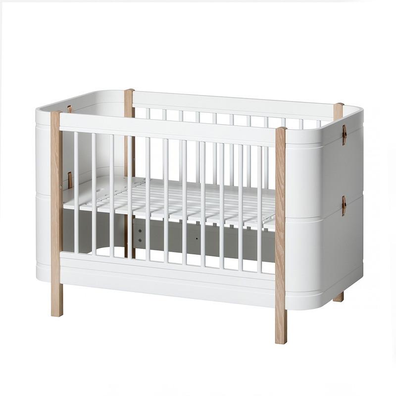 Oliver Furniture <br/> Babybett (und Kinderbett) Wood Mini+ <br/> Weiss/Eiche,Babybetten, Oliver Furniture - SNOWFLAKE kindermöbel concept store