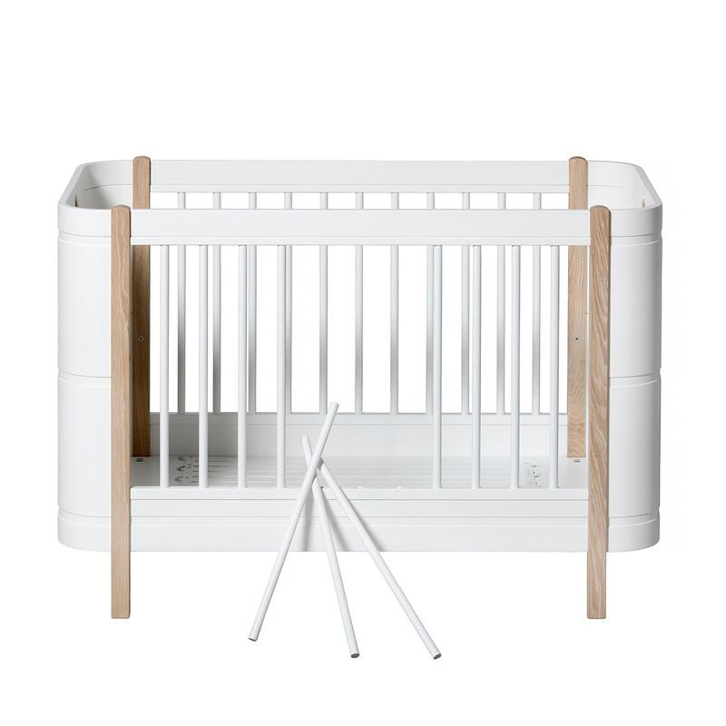 Oliver Furniture <br/> Babybett (und Kinderbett) Wood Mini+ <br/> Weiss/Eiche,Babybetten, Oliver Furniture - SNOWFLAKE kindermöbel concept store