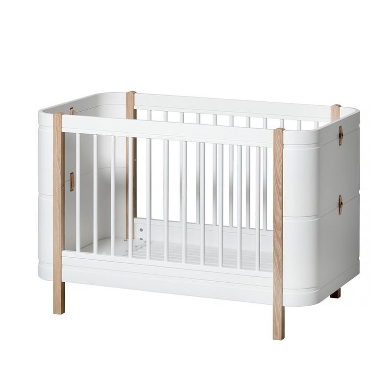 Oliver Furniture <br/> Babybett (und Kinderbett) Wood Mini+ <br/> Weiss/Eiche,Babybetten, Oliver Furniture - SNOWFLAKE kindermöbel concept store