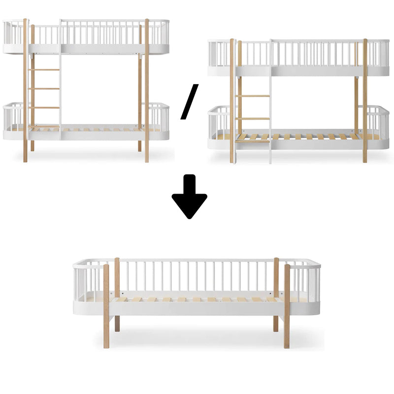 Oliver Furniture  Umbauset Wood Etagenbetten zum Bettsofa  Weiss/Eiche - Online MY SNOWFLAKE