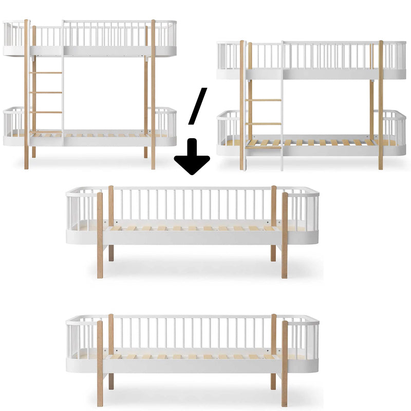 Oliver Furniture  Umbauset Wood Etagenbetten zu zwei Bettsofas  Weiss/Eiche - Online MY SNOWFLAKE