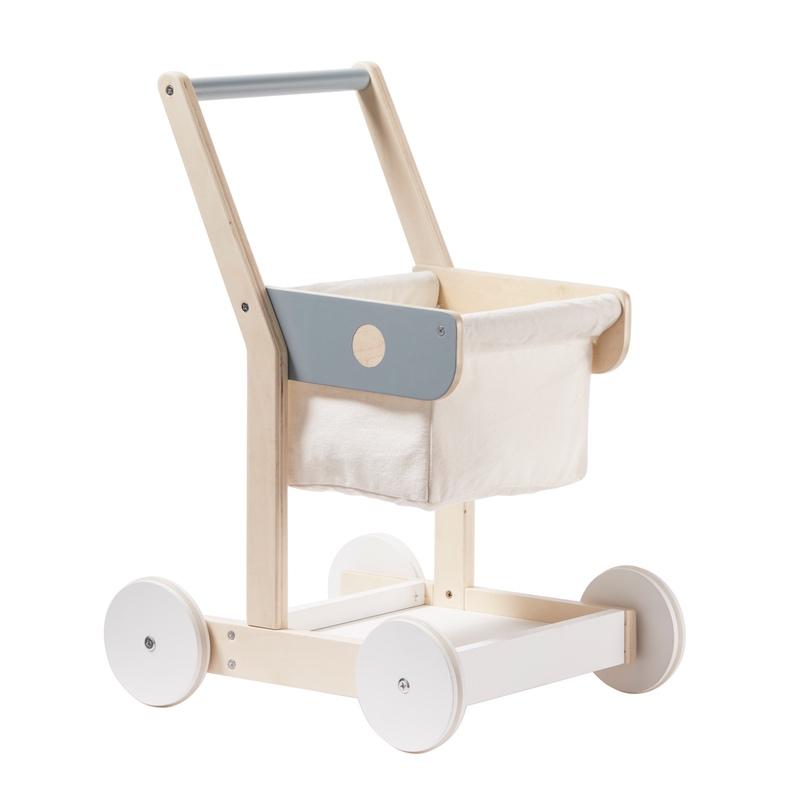 Kids Concept  Einkaufswagen  Weiss/Grau/Natur