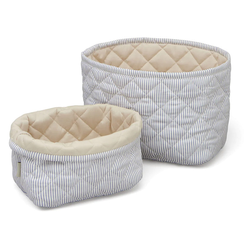 Cam Cam Copenhagen  Aufbewahrungkorb Utensilo 2er Set  Classic Stripes Blue - Online MY SNOWFLAKE