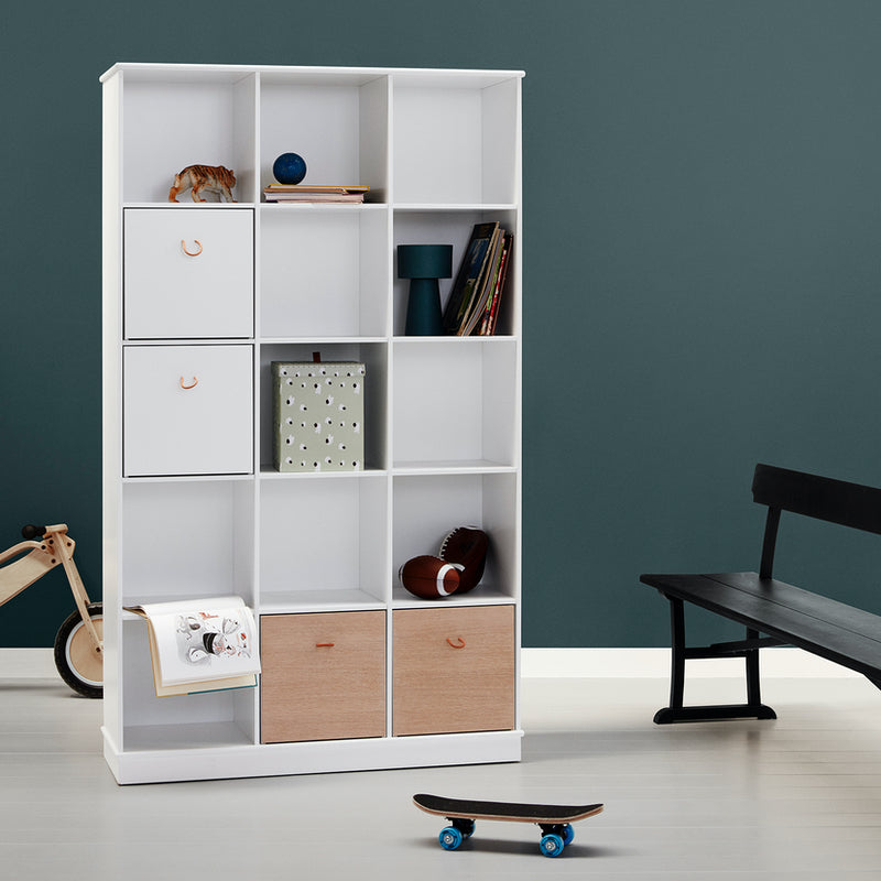 Oliver Furniture  Wood Standregal 3x5 Fächer m. Sockel  Weiss - Online MY SNOWFLAKE