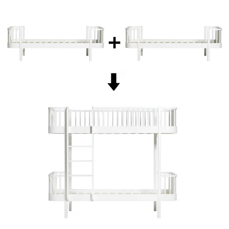 Oliver Furniture Kit de transformation Wood 2 lits simples en lit superposé Blanc