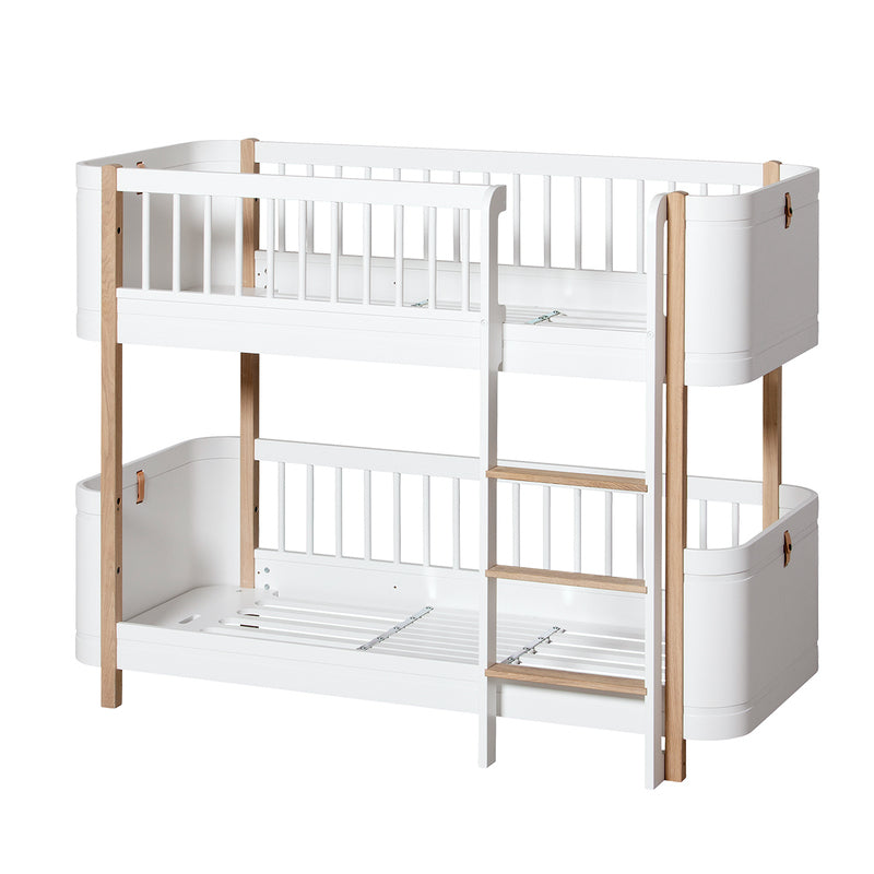 Oliver Furniture  Wood Mini+ Halbhohes Etagenbett  Weiss/Eiche - Online MY SNOWFLAKE