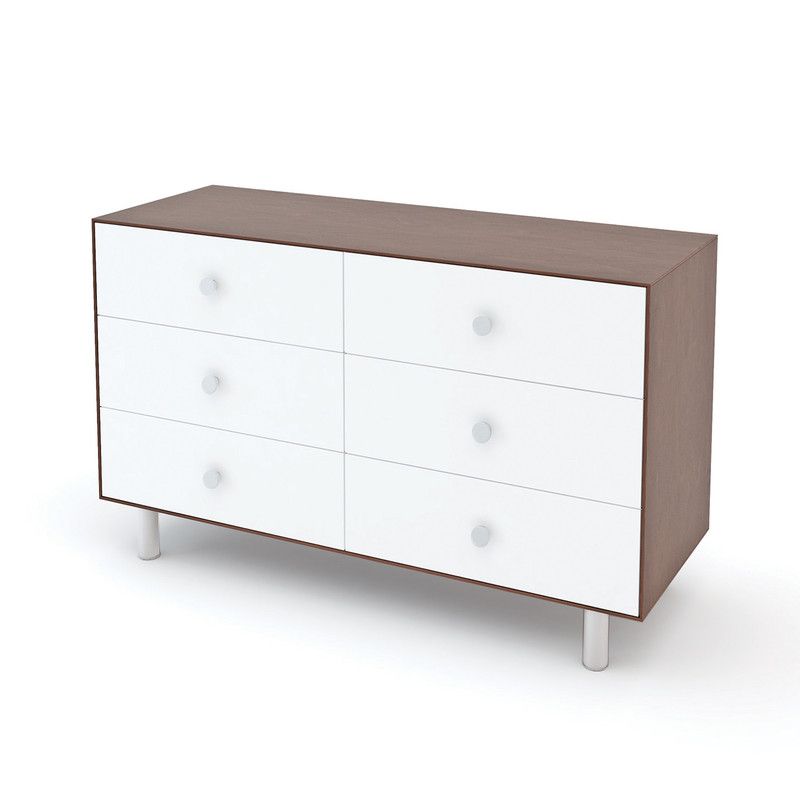 Oeuf NYC <br/> Merlin Kommode Classic 6 Schubladen <br/> Walnuss/Weiss,Wickelkommoden, Oeuf NYC - SNOWFLAKE kindermöbel concept store