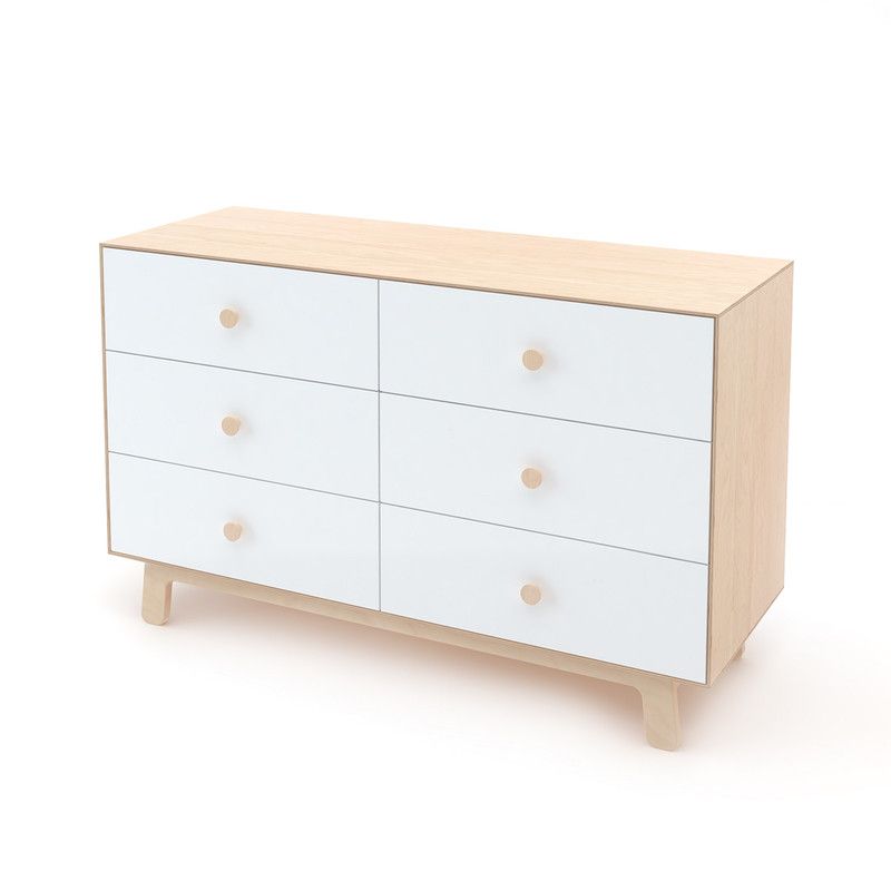Oeuf NYC <br/> Merlin Kommode Sparrow 6 Schubladen <br/> Birke/Weiss,Wickelkommoden, Oeuf NYC - SNOWFLAKE kindermöbel concept store