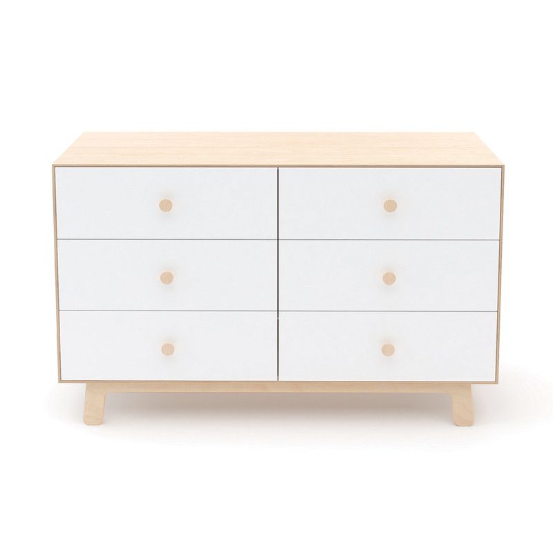 Oeuf NYC <br/> Merlin Kommode Sparrow 6 Schubladen <br/> Birke/Weiss,Wickelkommoden, Oeuf NYC - SNOWFLAKE kindermöbel concept store