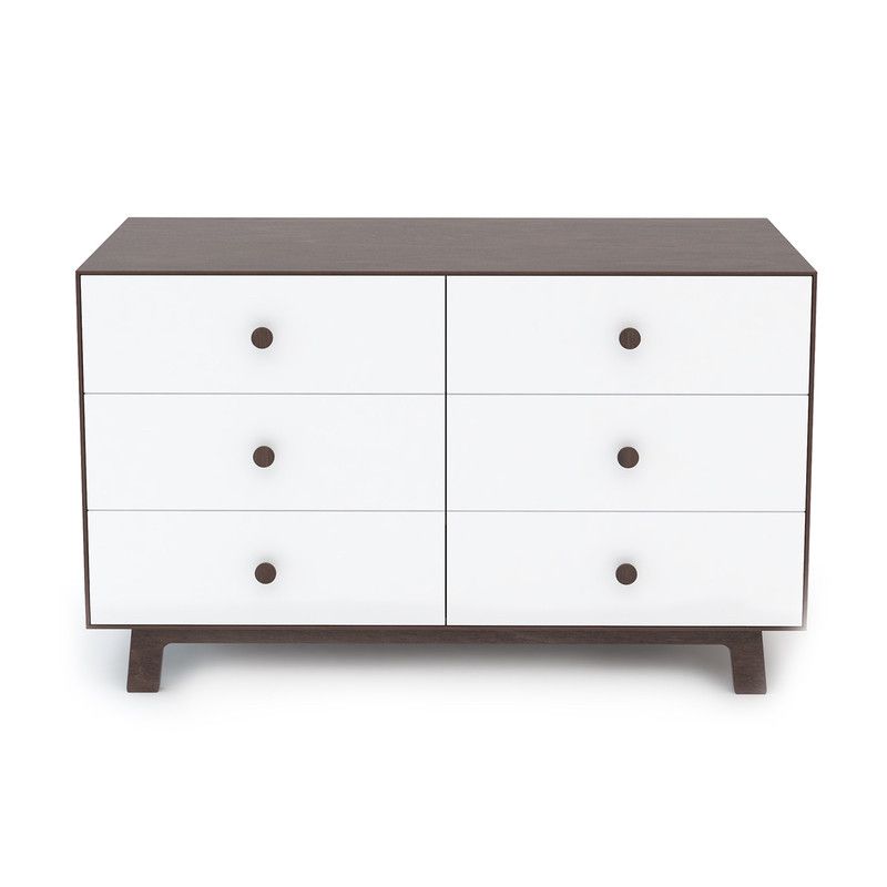 Oeuf NYC <br/> Merlin Kommode Sparrow 6 Schubladen <br/> Walnuss/Weiss,Wickelkommoden, Oeuf NYC - SNOWFLAKE kindermöbel concept store