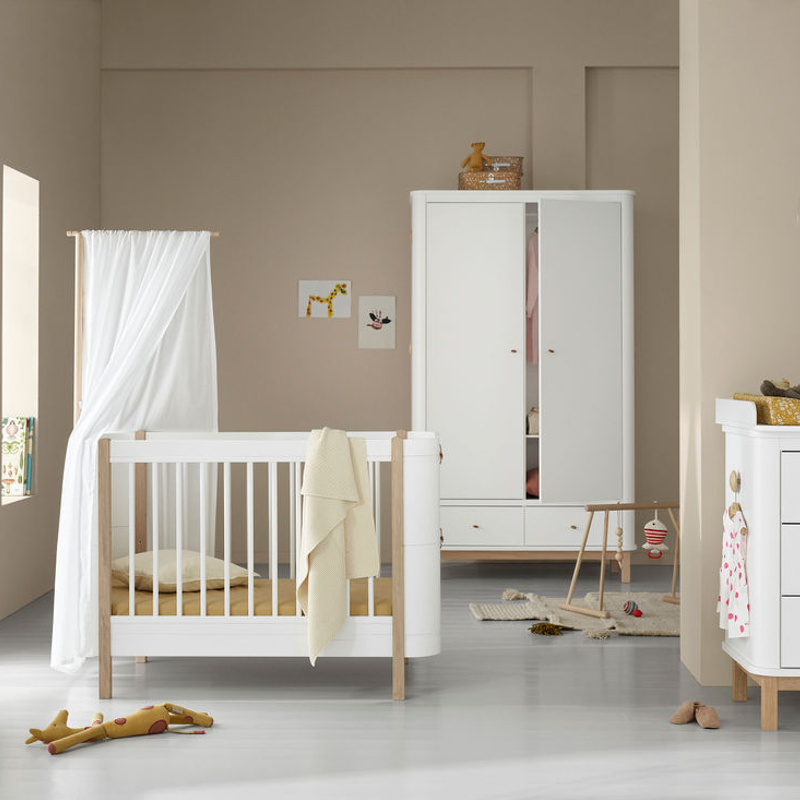 Oliver Furniture  Wood Mini+ Babybett inkl. Umbauset Juniorbett  Weiss/Eiche - Online MY SNOWFLAKE
