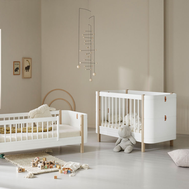 Oliver Furniture  Wood Mini+ Babybett inkl. Umbauset Juniorbett  Weiss/Eiche - Online MY SNOWFLAKE