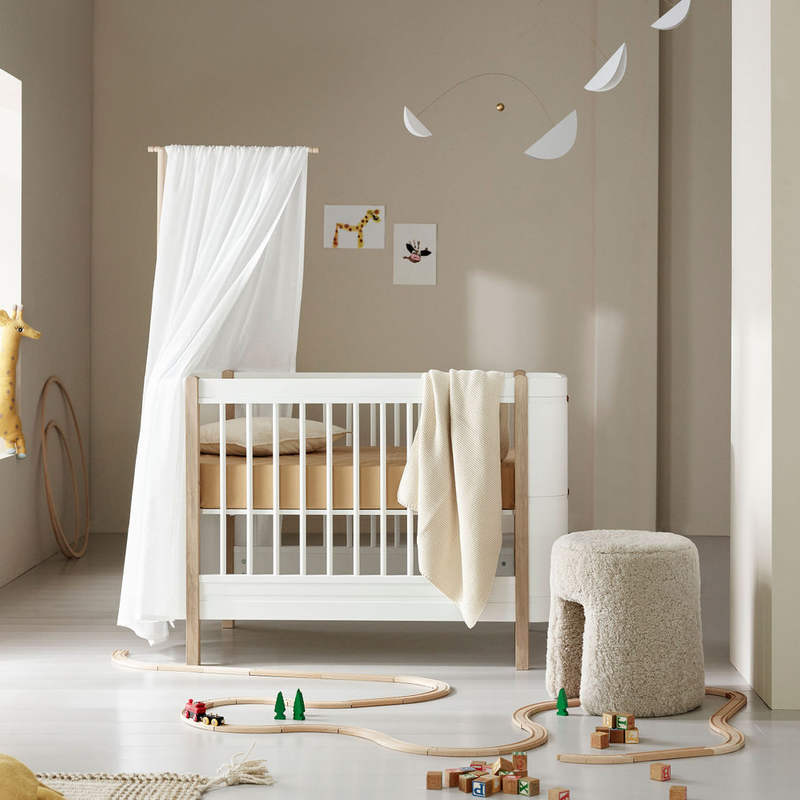 Oliver Furniture  Wood Mini+ Babybett inkl. Umbauset Juniorbett  Weiss/Eiche - Online MY SNOWFLAKE