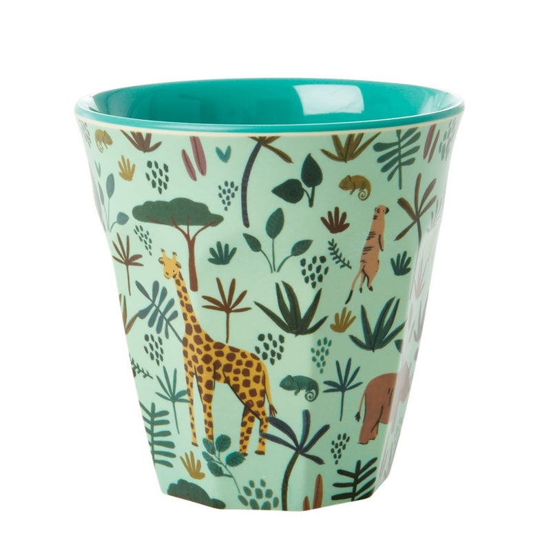 Rice  Melamin Kinder Becher “Jungle Animals Two Tone'  Green - Online MY SNOWFLAKE