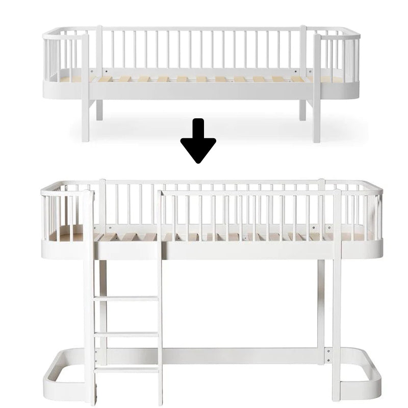 Oliver Furniture  Umbauset Wood Bettsofa zum Halbhohen Hochbett  Weiss - Online MY SNOWFLAKE