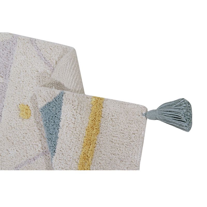 Lorena Canals <br/> Baumwollteppich Azteca waschbar <br/> Blau,Teppiche, Lorena Canals - SNOWFLAKE kindermöbel concept store