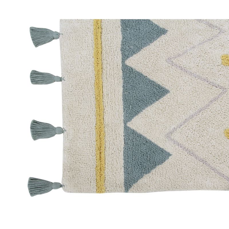 Lorena Canals <br/> Baumwollteppich Azteca waschbar <br/> Blau,Teppiche, Lorena Canals - SNOWFLAKE kindermöbel concept store