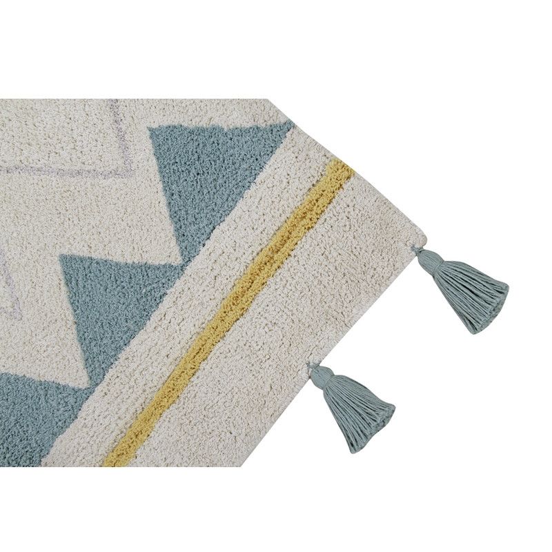 Lorena Canals <br/> Baumwollteppich Azteca waschbar <br/> Blau,Teppiche, Lorena Canals - SNOWFLAKE kindermöbel concept store